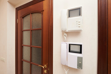 Intercom with video surveillance on the wall