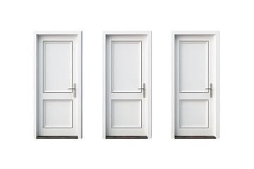 Elegant White Door Image Isolated on Transparent Background
