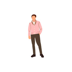 pose of a person wearing pink clothes with a cool style cool