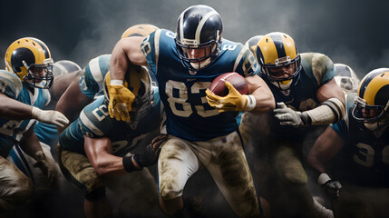American football players in a super bowl game - Powered by Adobe