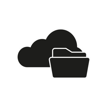 Cloud folder icon. Vector illustration. EPS 10.