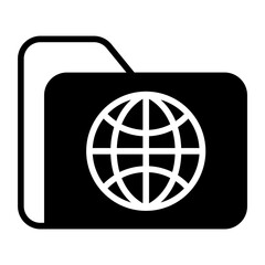 Global Data Folder solid glyph icon