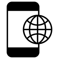 Mobile Global solid glyph icon