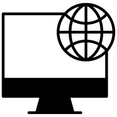 Global Monitor solid glyph icon