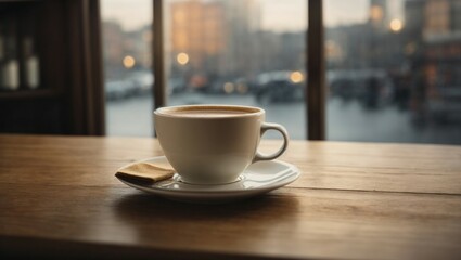 Fototapeta premium Colorful Allure: White Coffee Cups and Creative Background