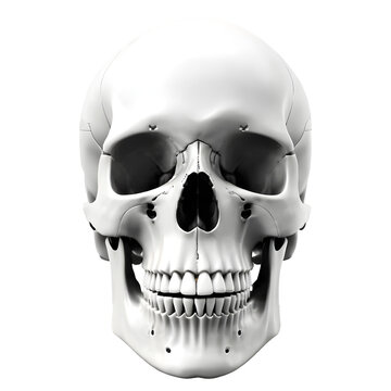 Human skull medical illustration, 3d rendering of human body