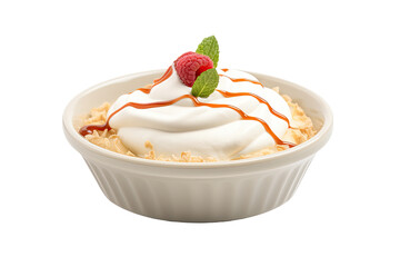 Dessert Pudding Bowl Display Isolated on Transparent Background