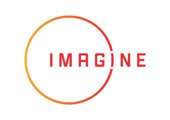 orange-red imagine logo. circle imagine concept. circle imagine logo