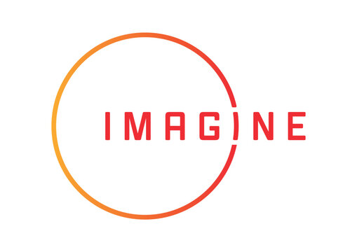 orange-red imagine logo. circle imagine concept. circle imagine logo