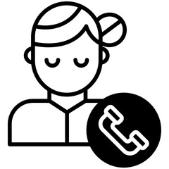 Woman Call solid glyph icon