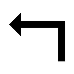 Turn up left arrow solid glyph icon