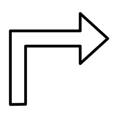 Turn up right arrow solid glyph icon