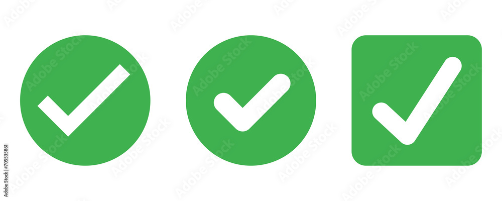 Poster three check marks on transparent background