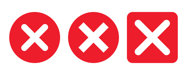 Obraz premium Three Cross Marks on Transparent Background
