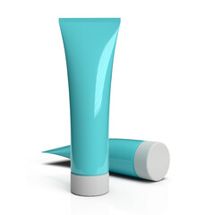 Cream tube, packaging tube, Plastic tube for medicine or cosmetics cream, gel, toothpaste, skincare. packaging mockup with clipping path with shadow isolated on transparent background.