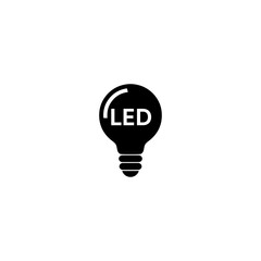Led bulb icon isolated on white background
