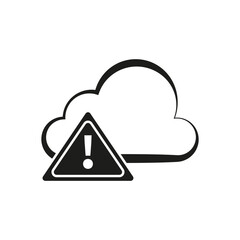 Cloud internet error. Cloud network warning and alert icon. Vector illustration. EPS 10.