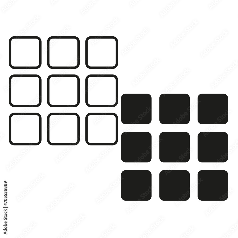 Aufkleber grid view button icon. vector illustration. eps 10.