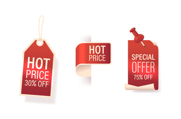 Hot Price Off Tags, Vibrant Sale Labels With Bold Typography And Eye-catching Colors, Announce Irresistible Discounts
