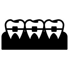 Dental Orthodontics solid glyph icon