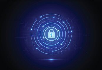 Premium security cyber digital concept. Abstract technology background protect system innovation for business. Vector illustration