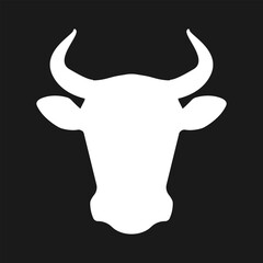 Cow head icon. Bull head silhouette. Vector illustration.