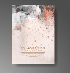 Cards with watercolor background. Design for your cover, date, postcard, banner, logo.
