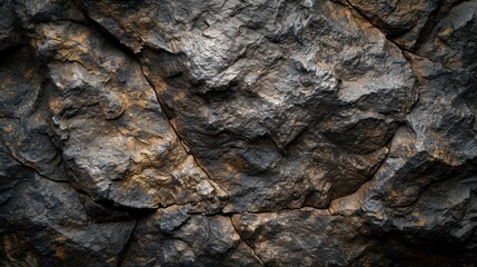 A textured dark brown stone background crafted from the rough, dark brown surface of a mountain, complete with cracks and ample space for creative design