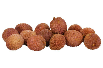 Lichee without background. Sweet and juicy litchi fruits.