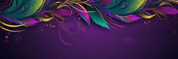 Fototapeta na wymiar Carnival mask on a violet background, suitable for design with copy space, Mardi Gras celebration.