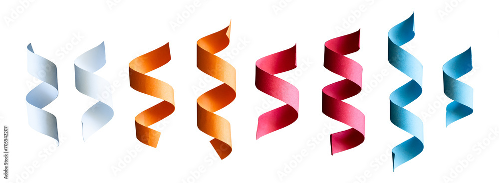 Poster set of curl confetti isolated element