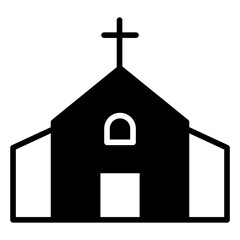 Church solid glyph icon