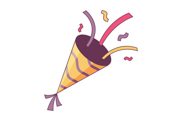 New Year Party Popper Sticker Design