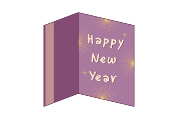 New Year Greeting Card Sticker Design