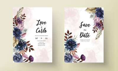 Elegant classic floral watercolor invitation card