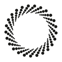 radiating dotted circle. Vector illustration. EPS 10.