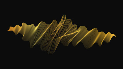 Fototapeta premium Abstract backdrop with luxury golden waves