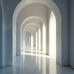 A corridor consisting of many arches
