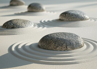 Round stones on the sand
