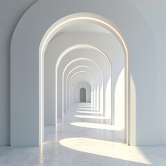 A corridor consisting of many arches
