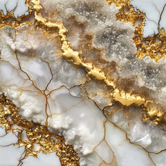 Obraz premium Texture of white marble with gold veins 