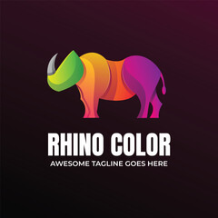 Rhino Colorful Logo Design