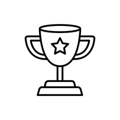 Trophy outline icons, minimalist vector illustration ,simple transparent graphic element .Isolated on white background