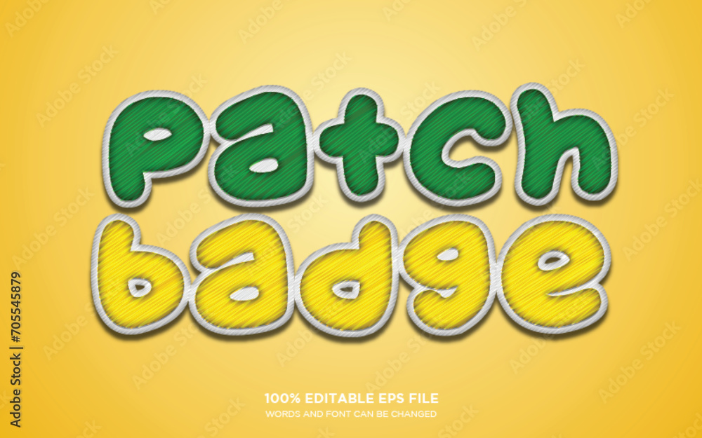 Poster patch 3d editable text style effect
