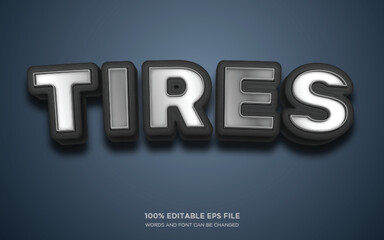 Tires 3D editable text style effect	
