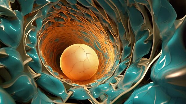 A closeup image of a developing embryo shows the intricate folding and bending as the cells divide and form the neural tube, representing the complex process of neurulation.