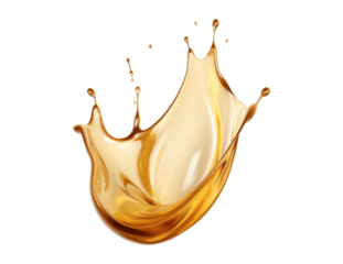 beautiful golden texture oil splash on transparent background