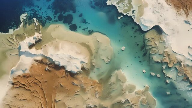 The dramatic image of a massive coral bleaching event captured by a satellite, serving as a powerful visual representation of the global threats facing our coral reefs.