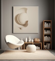 A coastal cozy living room with soft and cozy chair. Living room home interior design.