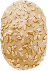 dark bread with sunflower seeds, isolated on white background